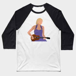 taylor with her guitar on stage purple dress country era Baseball T-Shirt